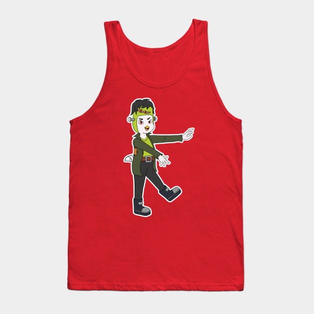 Top Wing Halloween Frankenstein Rod Tank Top by kreazea